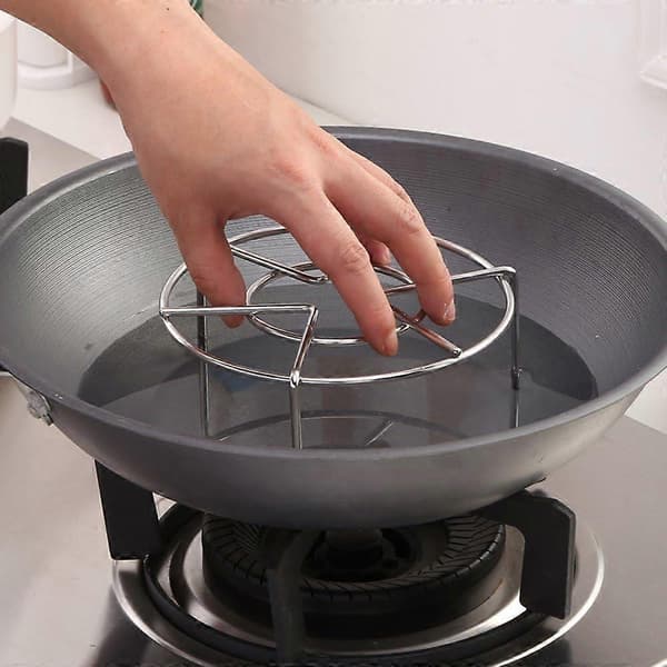 Dampstativ, dampstativholder, dampkurv, kraftig multifunktionel i rustfrit stål (5,9\" diameter X2\" høj)