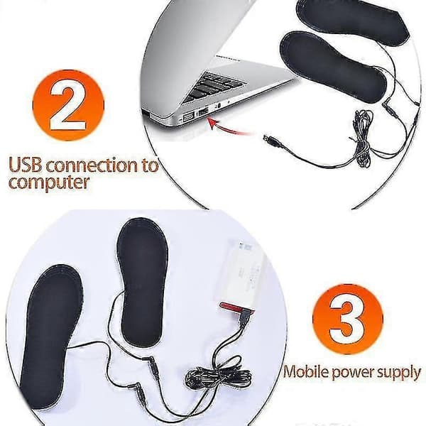Oppvarmede innersåler USB Vinter Varme Sko Innersåle For Menn/kvinner
