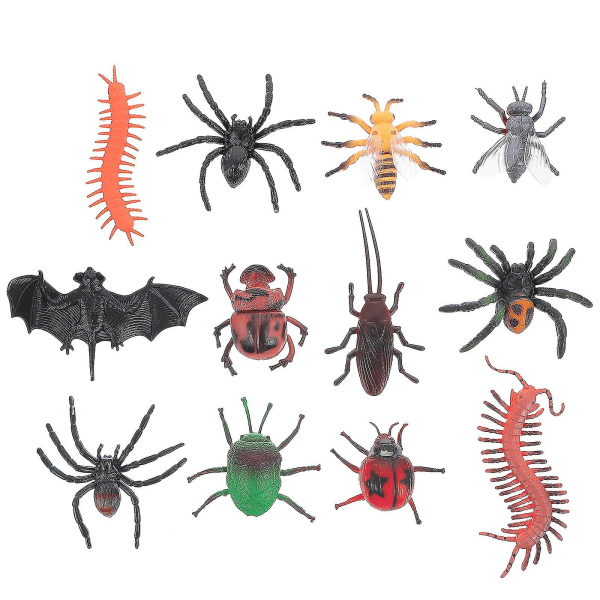 24 st Grodleksaker Spindelfigurer Spindlar Dekorationer Halloween Tricky Toys Halloween Skrämmande Leksaker Halloween Bag Filler