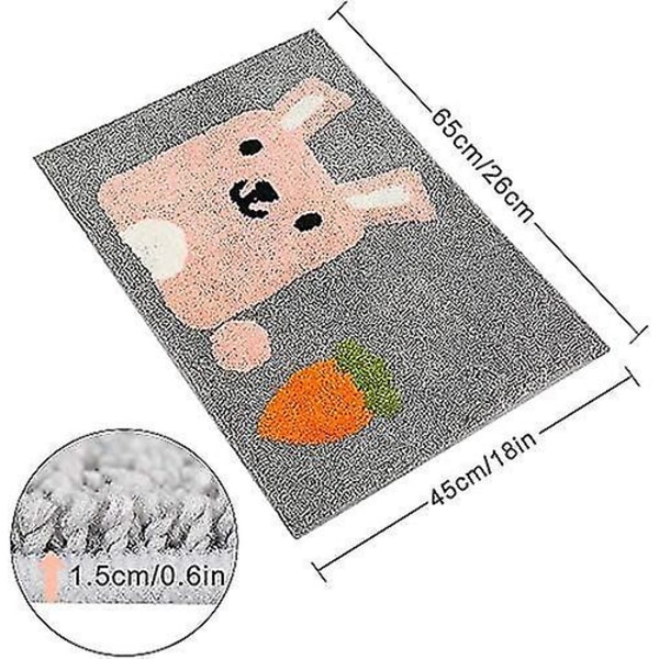 Tflycqbath Mat söpö suihkumatto, ylellinen Shaggy erittäin imukykyinen ja liukastumista estävä, konepestävä, sopii kylpyammeeseen, suihkuun ja kylpyhuoneeseen, Lovely Rabbit, 18"