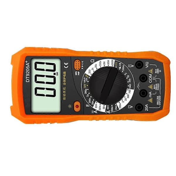Bærbar digital multimeter med plastmateriale, spenningsmåling og ohm-testing for teknikere 1 sett