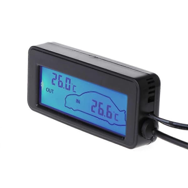 Mini digitalt bil LCD-display innendørs utendørs termometer for DC 12V for kjøretøy