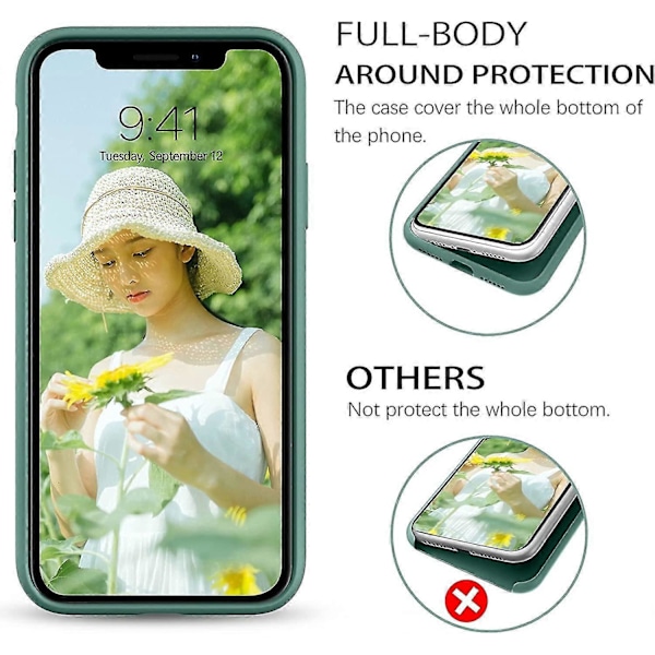 iPhone X Skal, iPhone Xs Skal, Flytande Silikon Mjuk Gel Gummi Slimmad Fodral Mikrofiber Tyg Foder Stötdämpande Fullständigt Skyddande Skal för iP
