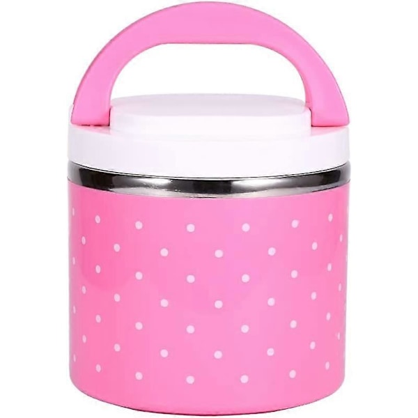 13-lags Termisk Isoleret Madkasse i Rustfrit Stål med Håndtag (600 ml enkeltlags, Pink)