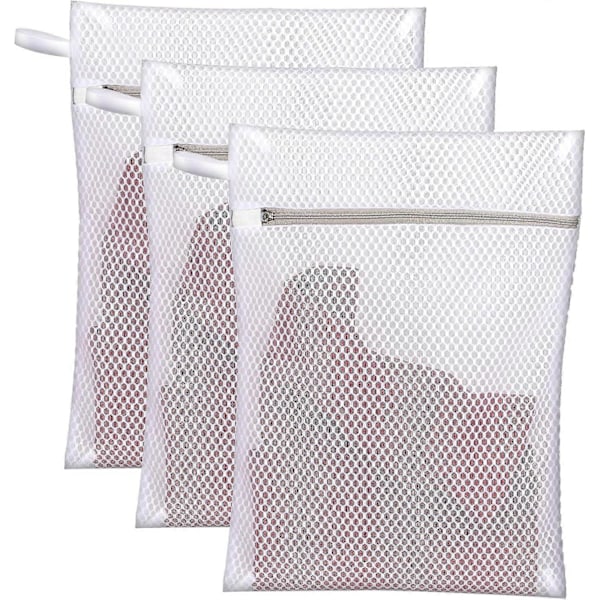 3 x Honeycomb Tvättnät med Hängögla, Mesh Tvättväskor, Fintvättspåsar, Tvättnät för Underkläder, Strumpor, Babykläder