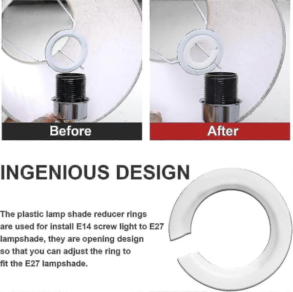 Lamphållaradapterring E27 till E14 Lamphållaradapter Reducerbricka E27 Skruv Lamphållarkonverteringsring - 6 st