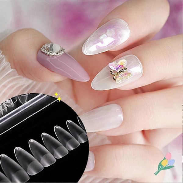 Bärbar Klar Nagelkonst Tipp Falsk Lösnagel Patch DIY Manikyr