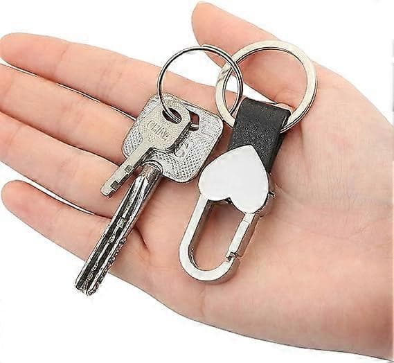 Læder nøglering til mænd, bilnøglering, sort bil smart nøglering, nøgleholder, nøglevedhæng, clips til bæltestropper til kvinder