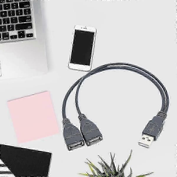 USB Splitter Y-kabel til Dobbelt Opladning, Data Synkronisering - 30cm Højhastigheds USB A Han til Hun Forlænger