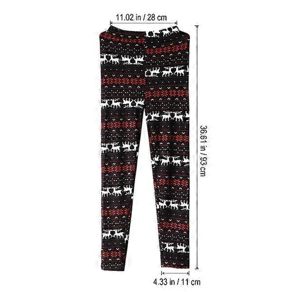 Dame Leggings Snefnug Elg Printede Elastiske Leggings Bukser til Efterår Vinter One Size (Farve 14)