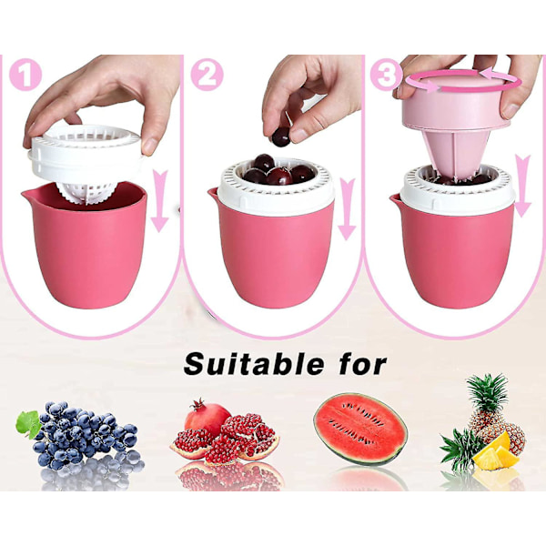 Manuel Citruspresser med Unikt Citronformet Design To Anvendelsesmåder til Forskellige Frugter (pink) 15*10cm Jiujiuso