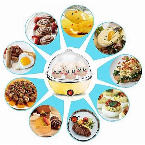 Rapid Egg Cooker: Elektrisk eggekoker med kapasitet for 7 egg, kompatibel med hardkokte egg, posjerte egg,