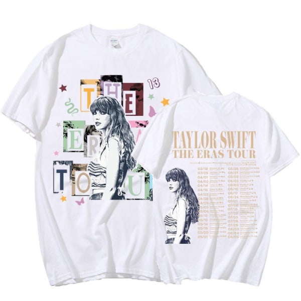 hvit Multi-Style Taylor Swift Fan T-skjorte Trykkt T-skjorte Skjorta Pullover Vuxen Collection Taylor Swift T-skjorte tilgjengelig i forskjellige stiler style 4 L