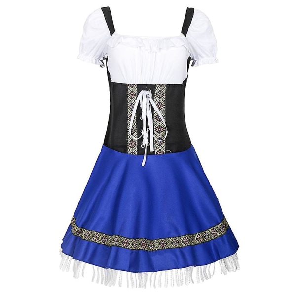 Klassisk bayersk Oktoberfest kostym Karneval Beerfest Krogklubbar Wench Cosplay Fancy festklänning Halloween Black S