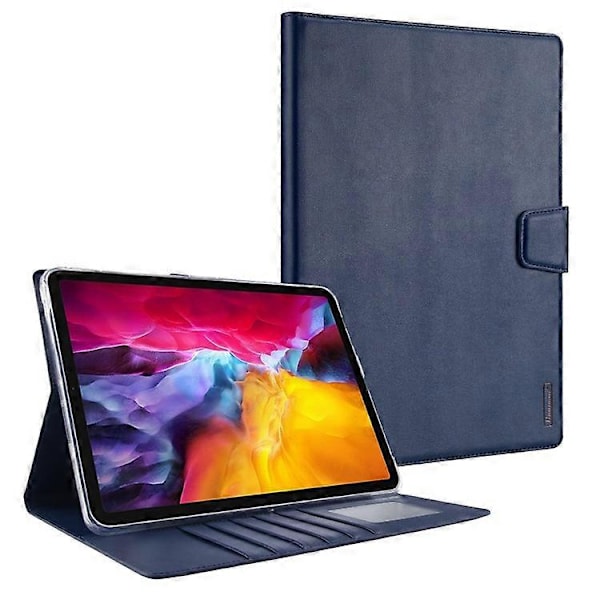 HANMAN Mill -sarjan yhteensopiva iPad Pro 11-tuumaiselle (2018) / (2020) / (2021) / iPad Air (2020) / (2022) -laitteelle, iskunkestävä PU-nahkainen tablettikotelo Blue