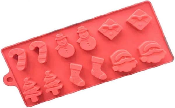 Jule-silikoniskubebrett, sjokoladekake-godteri-gele-iskubebrettform, DIY jul