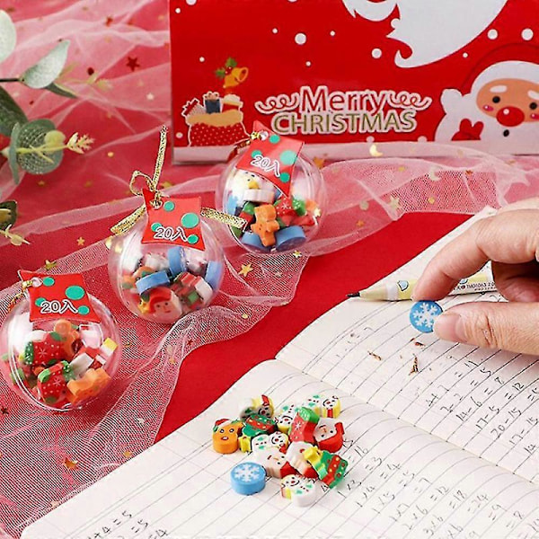 20 st Min Glad Jul Suddgummin För Barn Presenter Kawaii Skrivmaterial Nyhet Santa PMW