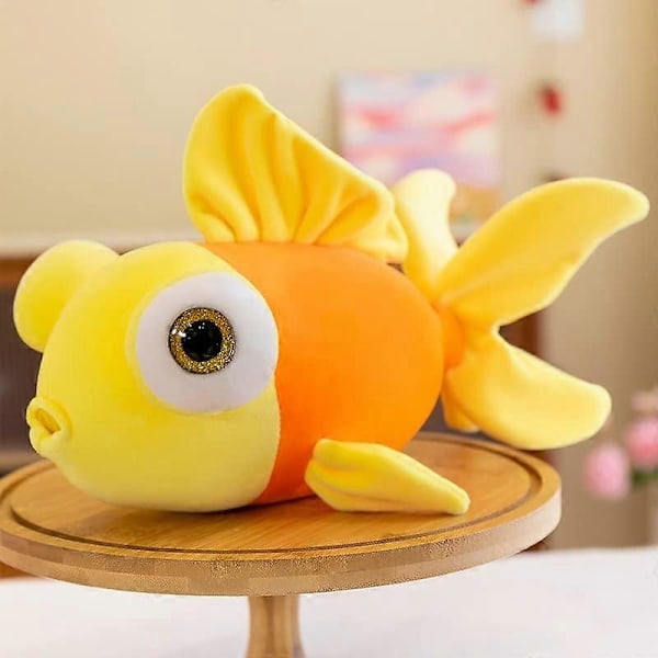Guldfisk Plysch Gosedjur, Mjuk Guldfisk Dockkudde, Födelsedagspresenter Pojkar och Flickor (35 cm) (Gul)