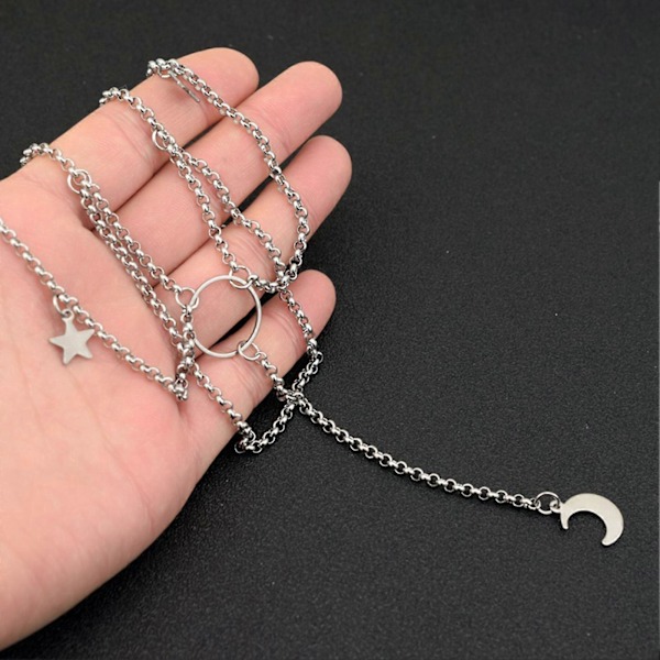 Udklædningshalskæde Kunstnerisk Legering Halvmåne Stjerner Gotisk Choker Halskæde til Stævnemøder