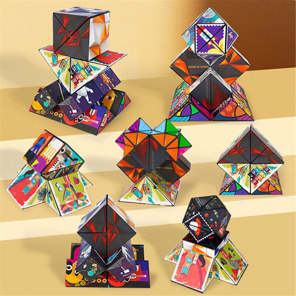 3D Variabel Rubiks kub Hand Flip Pussel Stress Relief Fidget Toy Barnpresent D
