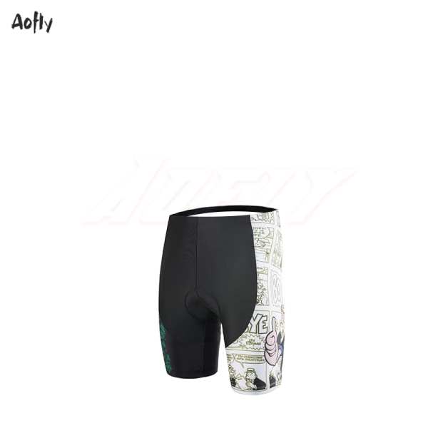 Aofly Cycling Jersey Suit Miesten lyhythihaiset MTB-pyöräilyvaatteet Ropa Ciclismo Team Popeye Spinach Pyöräilypaita Pyöräilyvaatteet Black L