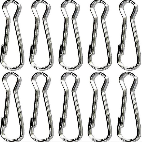 10 kpl Ruostumattomasta teräksestä valmistettuja lipputangon klipsejä 5 cm Premium Veneen lipputangon napsautuskiinnikkeet Raskaaseen käyttöön tarkoitetut jousinapsautuskiinnikkeet Metalliset jousinauhaklipsit