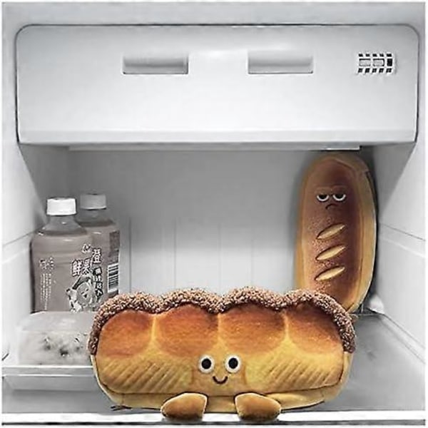 Kreativ Söt Rolig Ansiktssimulering Tema Äkta Mat Toast Varmkorv Bröd Karaktär Mjuk Fylld Yta Kläder Dragkedja Pennfodral - Toast