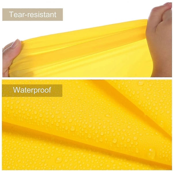 2-pack återanvändbara regnponchos för vuxna, regnjackor för damer och herrar med huva (gul)