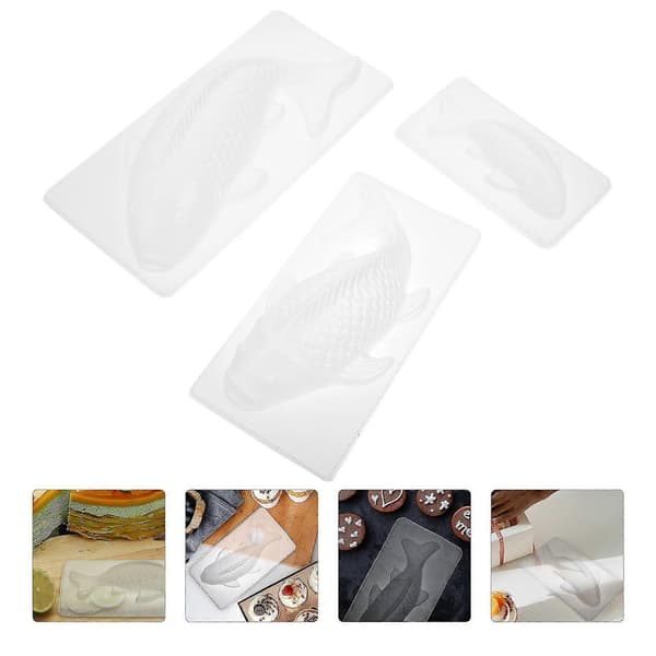 3 stk. silikone-vingummiformer plast kageform gumpaste-form dyrebageform riskageforme