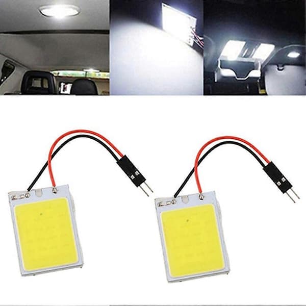 HID Hvit 24COB LED Panel Lyspære Sterk Bil Interiør Bagasjerom Innvendig Kupol Lampe