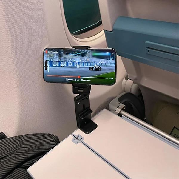 Universal Fly Telefonholder til Fly Foldbar Bærbar Telefonholder til Flyvning Black