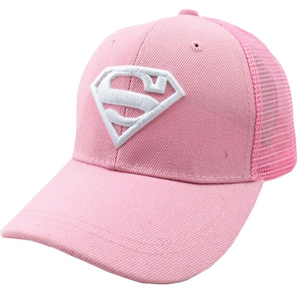 Lasten Superman- cap Captain America Pojat Tytöt Mesh Hengittävä Sarjakuva Snapback Aurinkosuojahattu Superman Pink