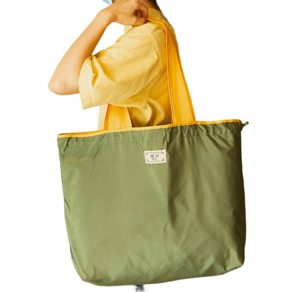 Bärbara återanvändbara matkassar Miljövänliga väskor med dragsko för dagligvaruinköp Army Green Medium