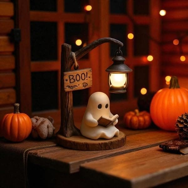 Cute Ghost Lamp LED Night Light Halloween Decoration Ghost 3D Book Lamp Gift