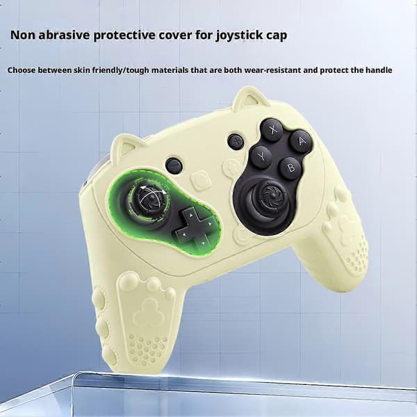 Silikonskyddsfodral för Switch2Pro-kontroller, söt kattörondesign Pink cat