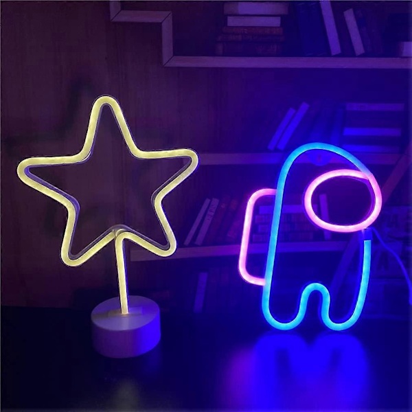 Astronautformet neonskilt, hængende dekorative neonlamper, USB- eller batteridrevet til hjemmet, soveværelset, bar, restaurant, jul