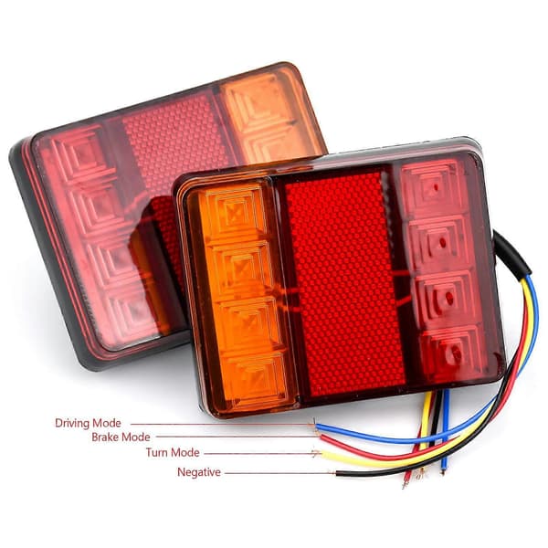2 stk. 12 V LED baglygter, multifunktionelle baglygter til traktor, lastbil, trailer