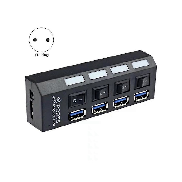 Usb 3.0 Virtalähde 4 Porttia Multi Usb Splitter Hub 3.0usb Hub 50cm Kaapeli Hub Telakointiasema Eu P