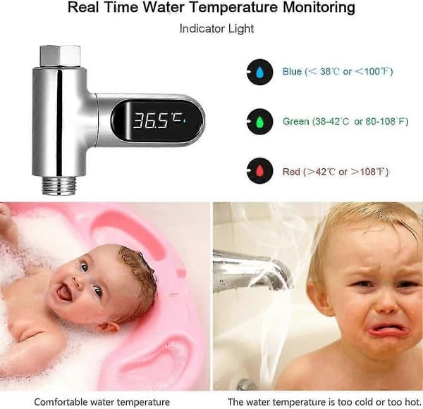 LED digital dusjtemperaturvisning vanntermometer termometer 0~100 vanntermometer