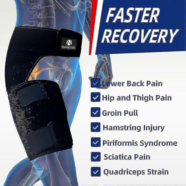Höftstöd för ischias smärtlindring Hamstring Kompressionsärm Grenstöd Si Bälte Justerbart Stöd För Si-led, Ischiasnerv, Höftledsbyte-ZZ