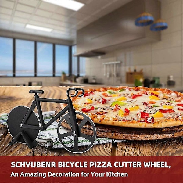 Sykkel Pizza Kutter Hjul Morsomme Innflyttingsgaver (svart)