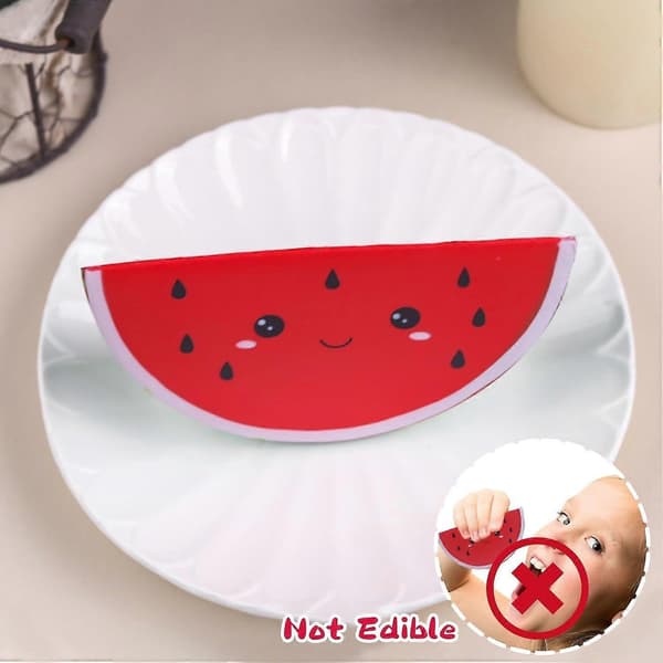 Realistisk kunstig frugtmodel Squishy vandmelonlegetøj, blød PU-simuleringsdekoration til studiefotografering 1pcs
