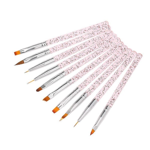 10 st Nagelkonst Penselset, Nagelpenslar, Akryl Nagelpensel Kit