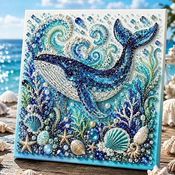 Ocean Tema Perlekunst DIY Sæt Perle Dot Art Sæt til Voksne Begyndere DIY Havliv Diamant-Kunst Sæt til Boligindretning Octopus