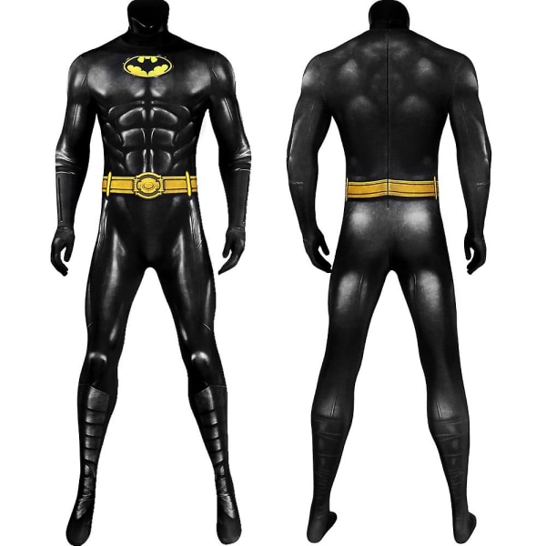 Halloween Carnival 2023 Supersankari Bruce Wayne Cosplay Michael Keaton Bat pukutulostus haalari uusi asu Jumpsuit only XXXL