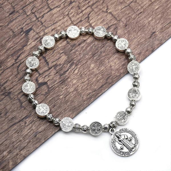 Katolsk Sankt Benedict Justerbart Armband Mode Religiösa Pärlarmband