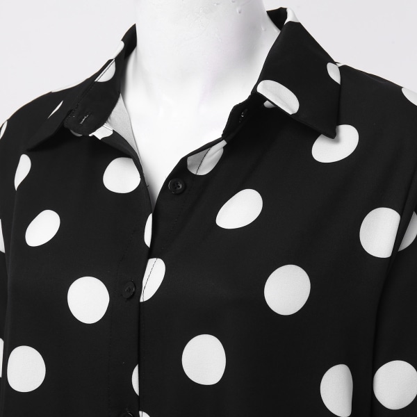 Sommar Populär Enfärgad Polka Dot Print Sexig Skjorta Sommarklänning Lös Pocket Dress A9SYDDG230613V 5XL