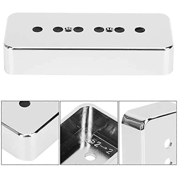 2 st gitarrpickup-skydd P90 Soapbar Pickup-skydd Silver Kromplätering ABS musikinstrumenttillbehör för elgitarr