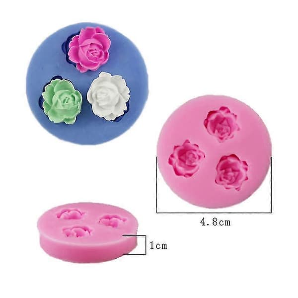 3D Rose Blomst Silikone Fondant Form Kage Dekor Chokolade Sukker Håndværk Bageform