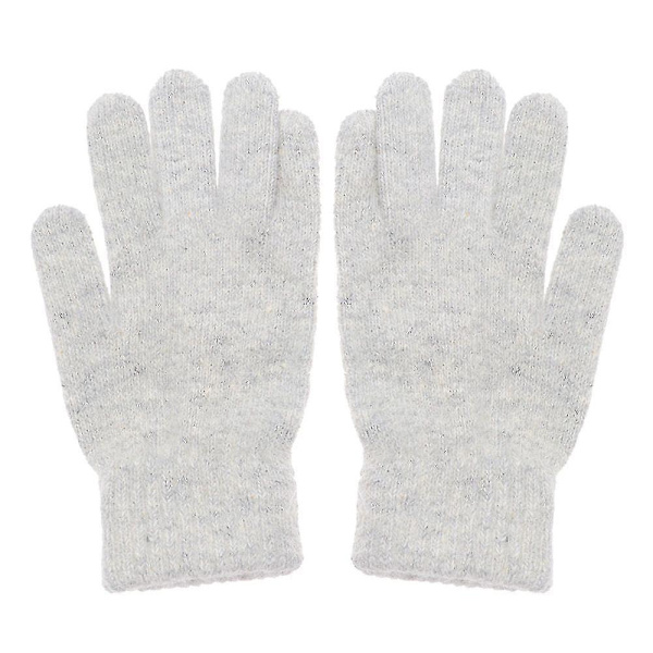 1 par vinterelastiska ylle kashmir Cykling Körhandskar Helfingerhandskar Vantar Kvinnor Män Mode Utomhusskidåkningshandskar Light grey